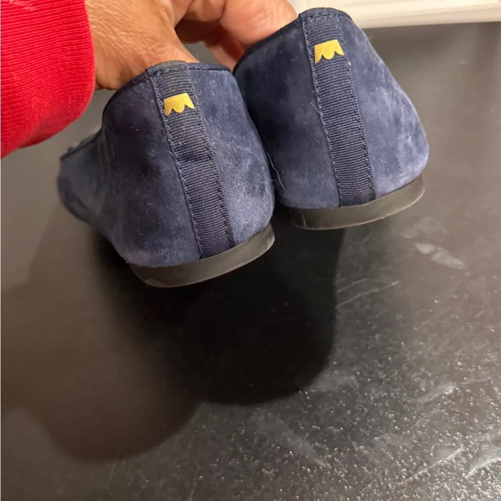 Birdies navy Blue Suede Loafers with Rounded Toe size 7